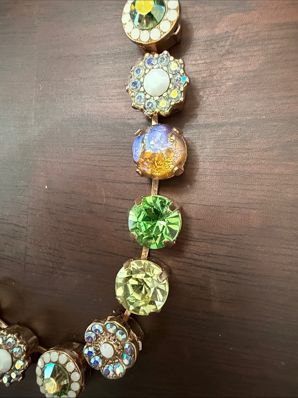 Mariana Multicolor Crystal Necklace Pastel Green Blue Purple Pink Rose Gold - Picture 3 of 9